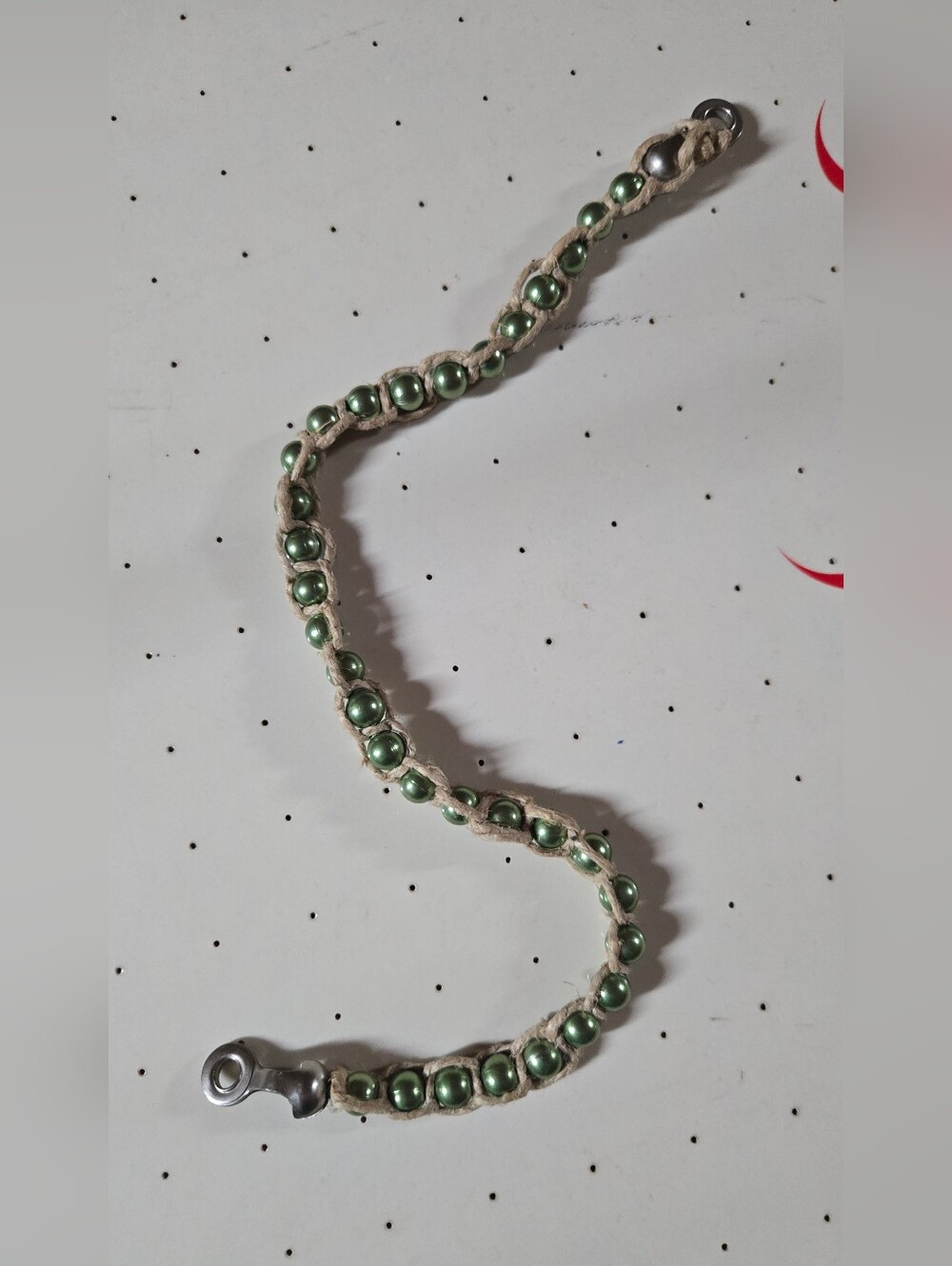Y2k Vintage Wallet Chain Green Ball Hemp